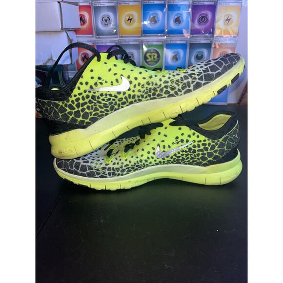 Nike Free 5.0 Women's Size 8 TR Fit Print Running Shoes Volt Yellow 704695-010 - Picture 6 of 8